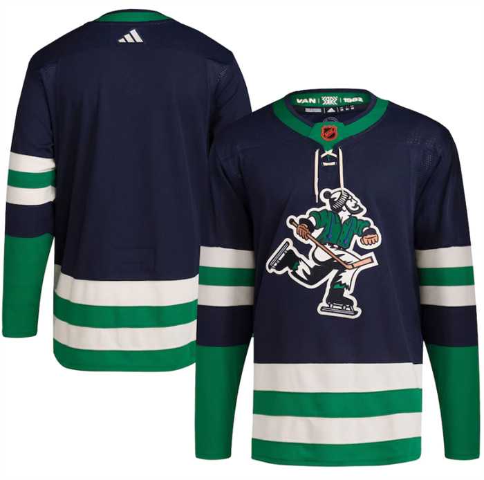Men%27s Vancouver Canucks Blank Navy 2022 Reverse Retro Stitched Jersey